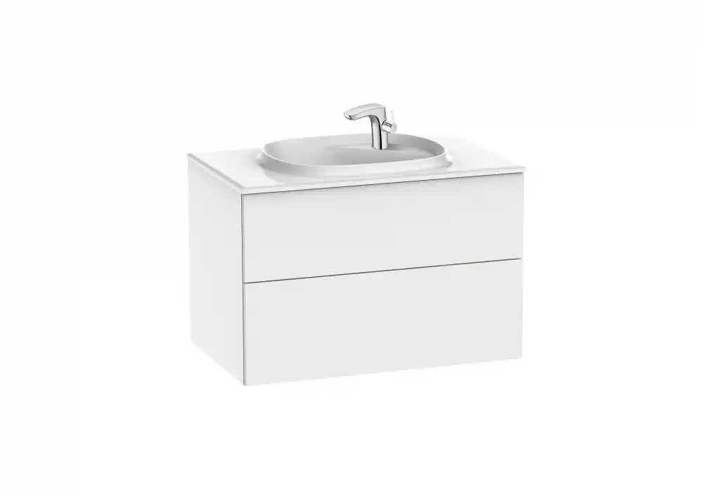 Olcsó Roca Beyond 80 cm fürdőszoba bútor mosdóval, fényes fehér A851357806Roca
