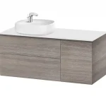 Kiárusítás Roca Beyond 120 cm balos fürdőszoba bútor ráültethető mosdóval, texturált tölgy A851400402Roca