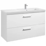 Prémium Roca Prisma 110 cm fürdőszoba bútor jobbos mosdóval, fényes fehér A855956806Roca