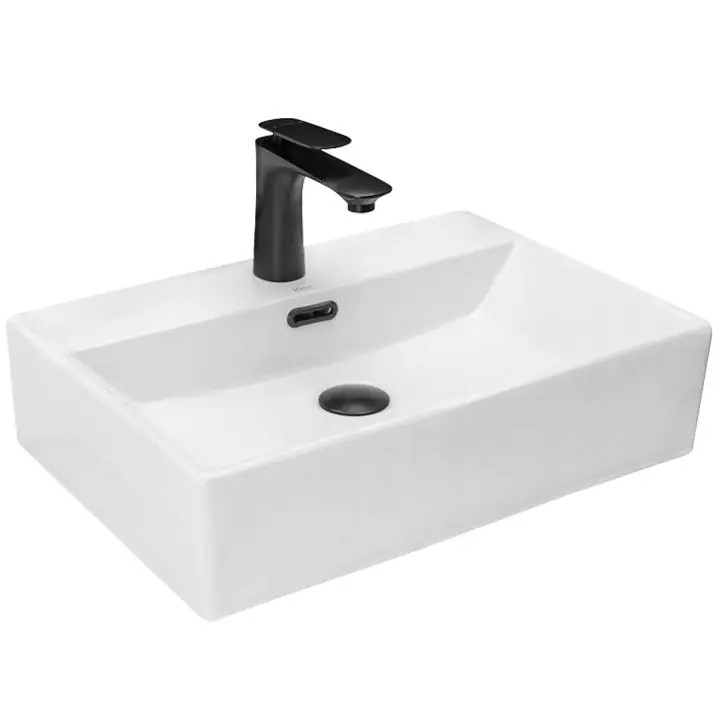 Expressz kézbesítés Rea Bonita 51x36 cm pultra ültethető mosdó, fehér/fekete REA-U8701Rea