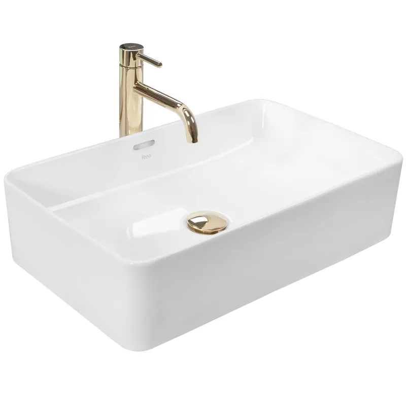 Szuper ajánlat Rea Berta 56x35,5 cm pultra ültethető mosdó, fehér REA-U5055Rea