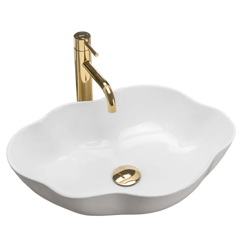 Azonnali szállítás Rea Pearl 51,5x37,5 cm pultra ültethető mosdó, fehér REA-U0265Rea