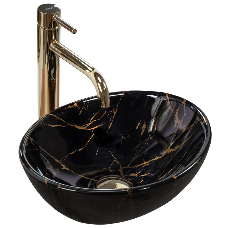 Rea Sofia Mini Marble 35x27 cm pultra ültethető mosdó, fekete REA-U6963Rea Bestseller
