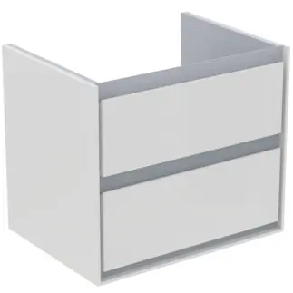 Végkiárusítás Ideal Standard Connect Air 60 cm fali mosdótartó szekrény 2 fiókkal, fehér/szürke E0818KNIdeal Standard