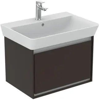 Kihagyhatatlan ajánlat Ideal Standard Connect Air Cube 58 cm fali mosdótartó szekrény 1 fiókkal, matt sötétbarna E0847VYIdeal Standard