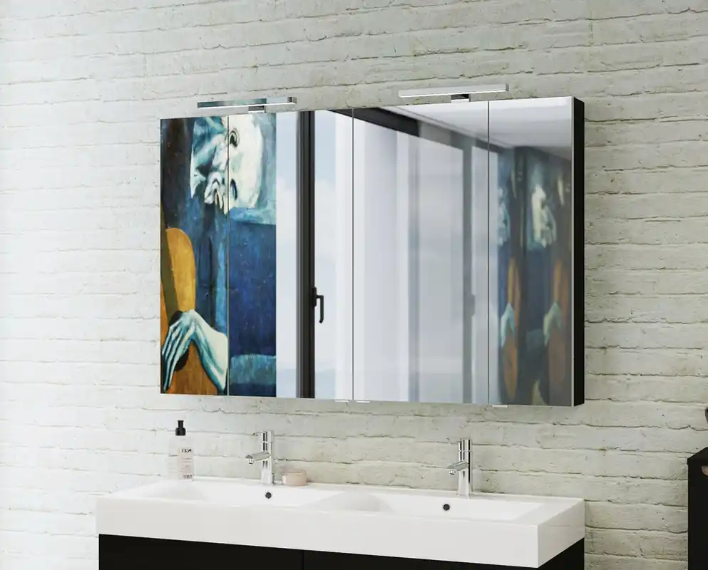 Szuper ajánlat Tboss Mirror Box Vesna 140x80 cm-es tükrös szekrény led világítással, powerboxxalTboss