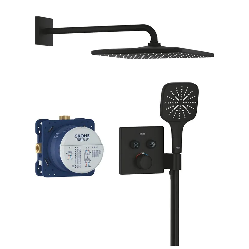 Grohe Grohtherm SmartControl falsík alatti zuhanyrendszer Rainshower Mono 310 Cube fejzuhannyal, phantom black 34865KF0Grohe Nézd meg most