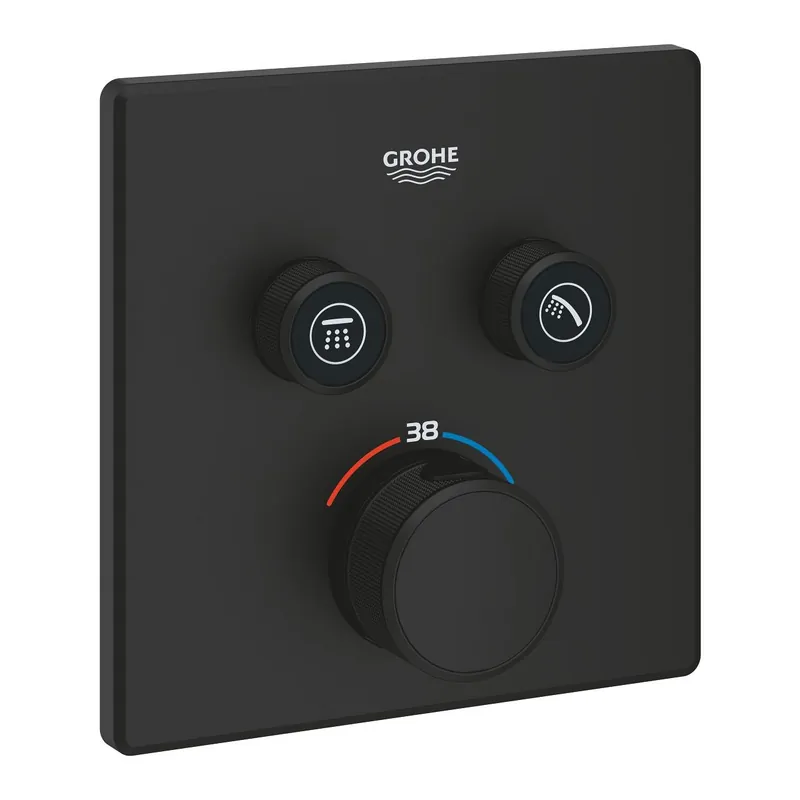 Újdonság Grohe Grohtherm SmartControl termosztátos falsík alatti kezelő, 2 fogyasztóhoz phantom black 102166KF00Grohe