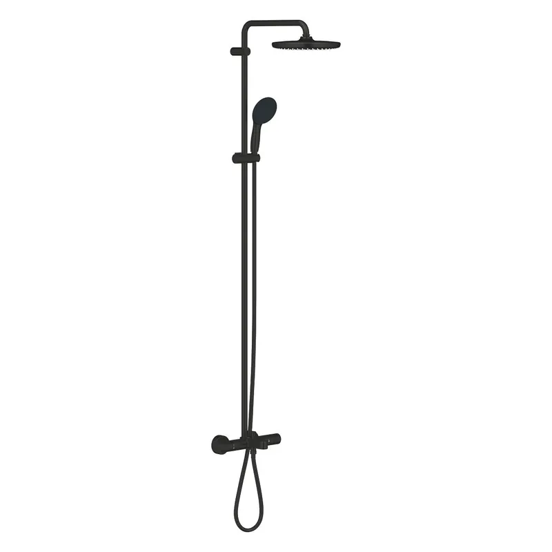 Gyors kiszállítás Grohe Tempesta System 250 Termosztátos zuhanyrendszer kádtöltővel, matt fekete 266722431Grohe