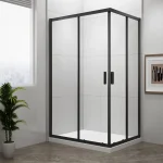 Népszerű Sapho POLYSAN EASY LINE BLACK 90x80 cm szögletes zuhanykabin transzparent üveggel, matt fekete EL5315BPolysan