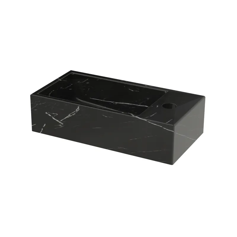 Riho Livit Tiny Fountain 41x20,5 cm-es márvány mintás kézmosó, jobbos csaplyukkal, matt fekete W031007M01Riho Azonnal elérhető