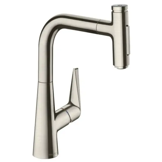 Kedvezményes ár Hansgrohe Talis Select M51 M5117-H220 egykaros konyhai csaptelep kihúzható kifolyóval, rozsdamentes acél hatású 72824800Hansgrohe