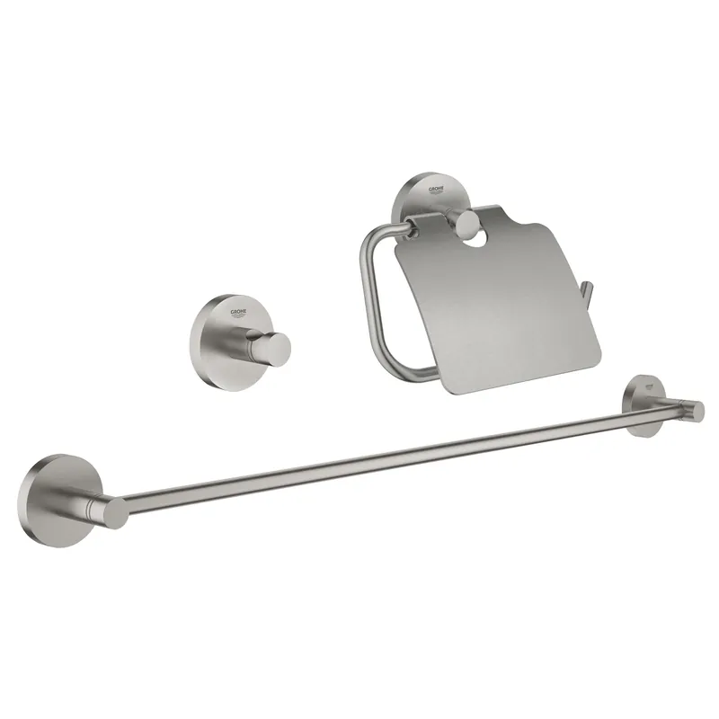 Akciós ár Grohe Essentials 3 in 1 fürdőszobai kiegészítő szett, supersteel 40775DC1Grohe