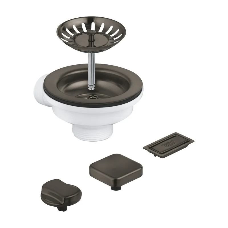 Legkelendőbb Grohe konyhai leeresztő szett automata kiemelővel 1 medencés mosogatótálcához, Brushed Hard Graphite 40996AL0Grohe