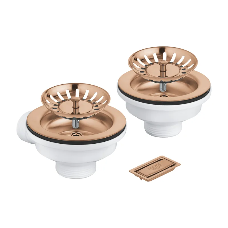 Grohe konyhai leeresztő szett 1 és 1,5 medencés mosogatótálcához, brushed warm sunset 40997DL0Grohe Prémium