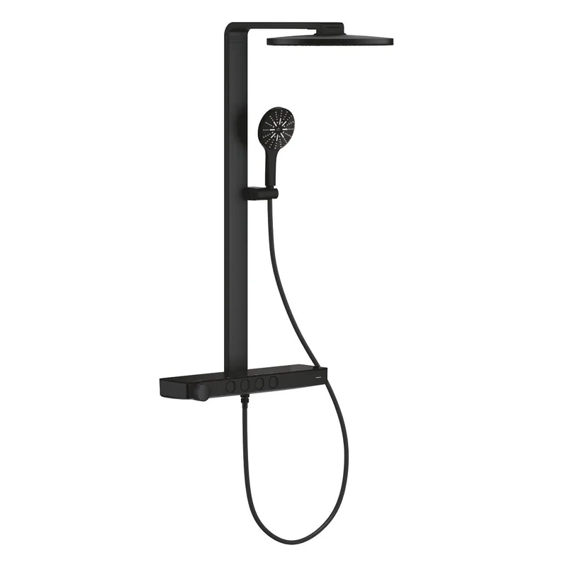 Grohe Rainshower Aqua Pure termosztátos zuhanyrendszer falra szerelésre, phantom black 101680KF00Grohe Újdonság