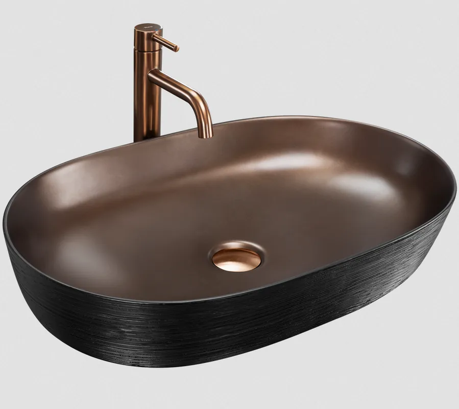 Outlet REA Cleo 61 Copper Bush/Black pultra ültethető mosdó REA-U6383Rea
