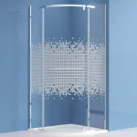 Vedd meg online Roltechnik ARDIS 80x80 cm íves zuhanykabin mintás üveggel, króm N0798Roltechnik
