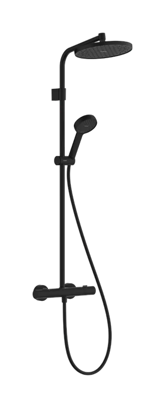Hansgrohe Activera S Showerpipe EcoSmart+ 240 Ecostat Fine Varia termosztátos zuhanyrendszer, matt fekete 28083670Hansgrohe Expressz szállítás