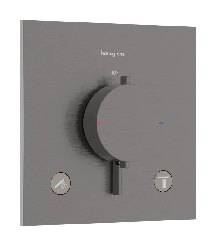 Vedd meg most Hansgrohe Ecostat Comfort E 2 funkciós falsík alatti termosztát, szálcsiszolt fekete króm 33711340Hansgrohe