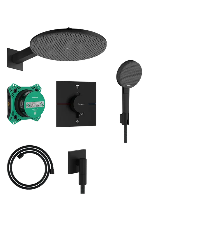 Hansgrohe Raindance Alive S 300 1jet termosztátos zuhanyszett, matt fekete 24630670Hansgrohe Ajánlat
