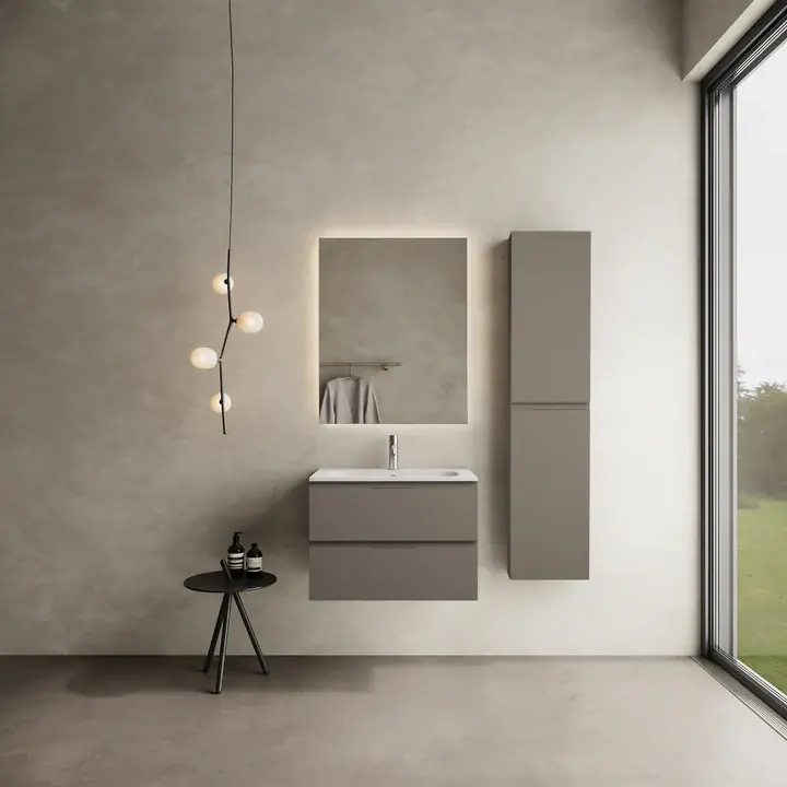 Biztonságos fizetés Marmy CODE 70x46x50 függesztett alsószekrény, 2 fiók, laminált (mosdó nélkül) Dark Taupe 20 20 22 07 00 74Marmy