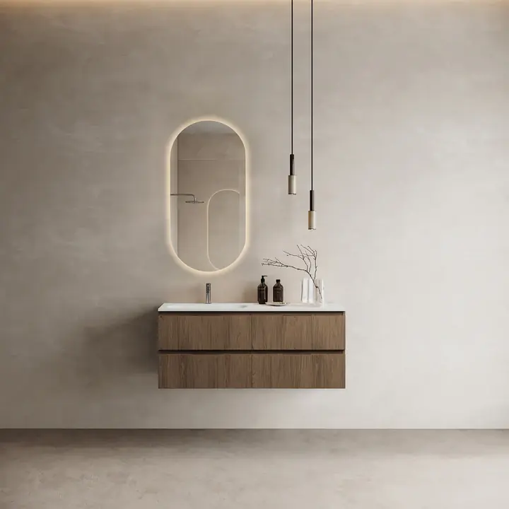 Akció Marmy CODE 120x46x50 BALOS függesztett alsószekrény, 4 fiók, laminált (mosdó nélkül) Brown Oak 20 40 24 12 13 86Marmy