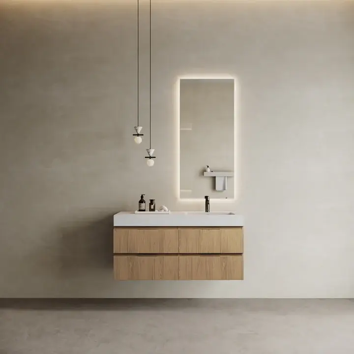 Marmy CODE 120x46x50 JOBBOS függesztett alsószekrény, 4 fiók, laminált (mosdó nélkül) Honey Oak 20 40 24 12 12 85Marmy Olcsóbb
