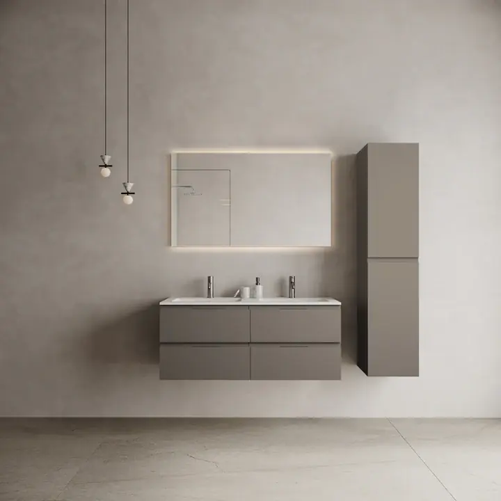 Újdonság Marmy CODE 120x46x50 DUPLA függesztett alsószekrény, 4 fiók, laminált (mosdó nélkül) Dark Taupe 20 40 24 12 00 74Marmy