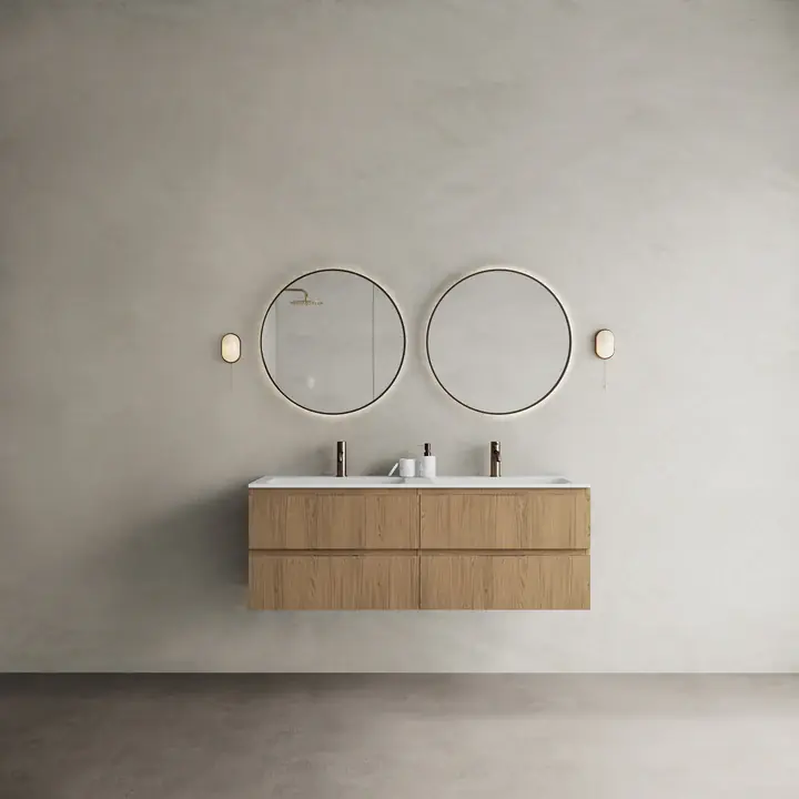 Marmy CODE 140x46x50 DUPLA függesztett alsószekrény, 4 fiók, laminált (mosdó nélkül) Honey Oak 20 40 24 14 00 85Marmy Kedvezményes ár