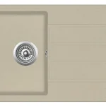 Kiárusítás EVIDO EASY 45S gránit mosogató 760x440 bézs, doboz nélkül, lefolyógarnitúrával 105980BKEvido
