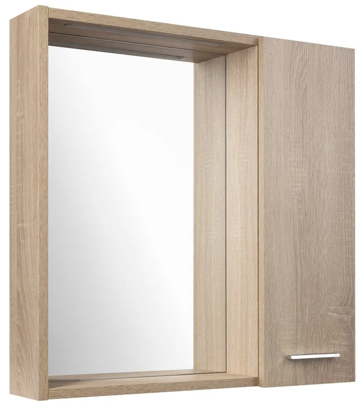 Árengedmény Sapho AQUALINE ZOJA 60x60 cm jobbos tükrösszekrény LED világítással, tölgy 45028SAqualine