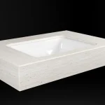 DesignFlow - Mediterrán Kerámia - Egyedi, kézzel készített mosdópult - 800x550x120 - Négyszögletes mosdó - Travertino Ivory Gyors szállítás