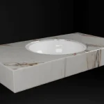 DesignFlow - Mediterrán Kerámia - Egyedi, kézzel készített mosdópult - 1000x550x120 - Kerek mosdó - Macchia Vecchia Olcsó