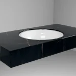 Exkluzív ajánlat DesignFlow - Mediterrán Kerámia - Egyedi, kézzel készített mosdópult - 1000x550x120 - Kerek mosdó - Precious Black