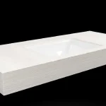 DesignFlow - Mediterrán Kerámia - Egyedi, kézzel készített mosdópult - 1200x550x120 - Négyszögletes mosdó - Travertino Ivory Azonnali szállítás